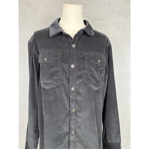 Roxy Women's Corduroy Button-Up Shirt W/Pockets Black Size Small New With Tags - Picture 2 of 8